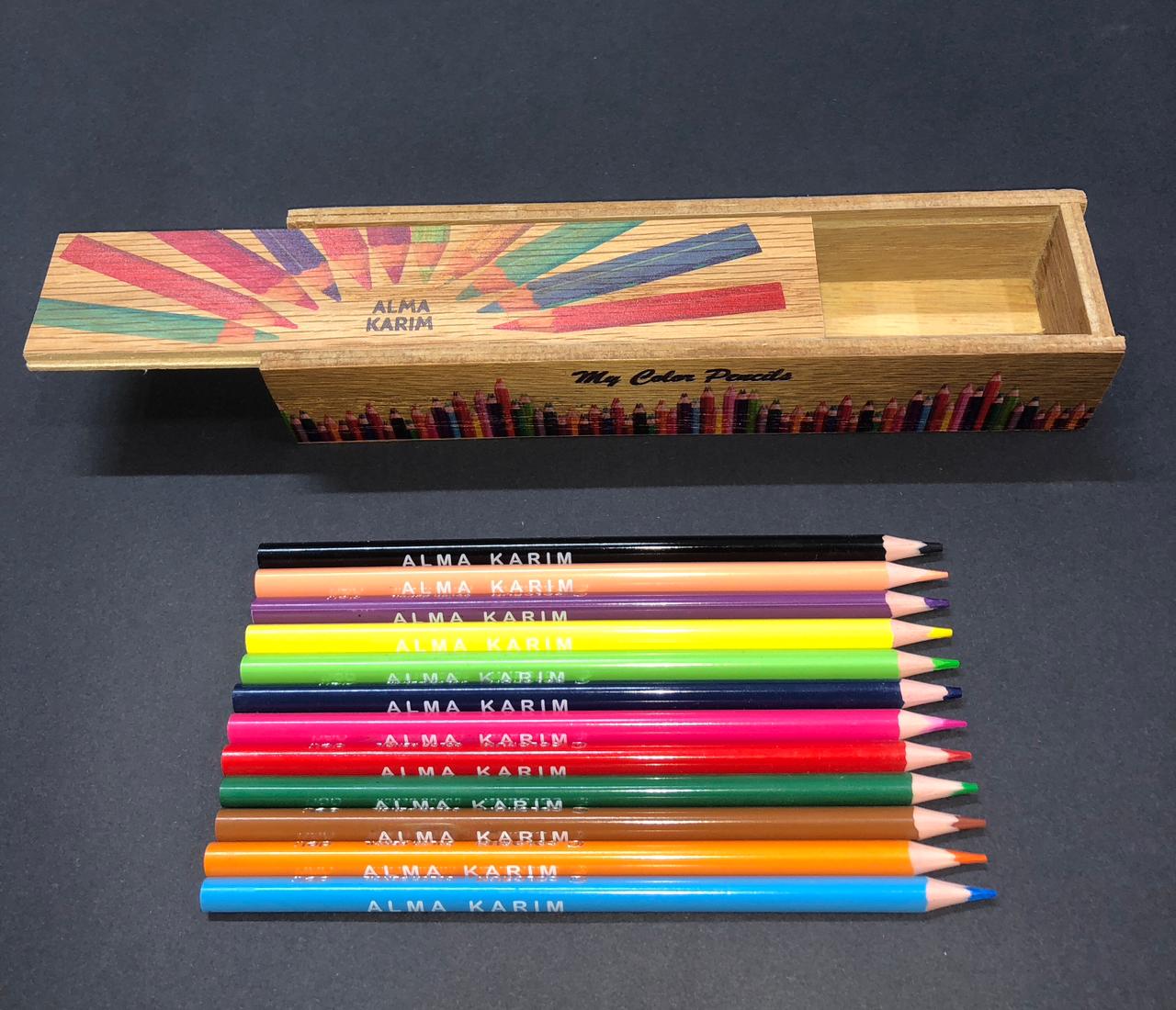 Color Pencil Box with 12 Color Pencils (Customised)